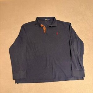 Ralph Lauren Stretch Mesh Navy blue long sleeve polo shirt
